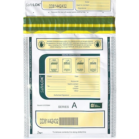 Controltek SafeLOK Tamper-Evident Deposit Bags, 100PK CNK585089